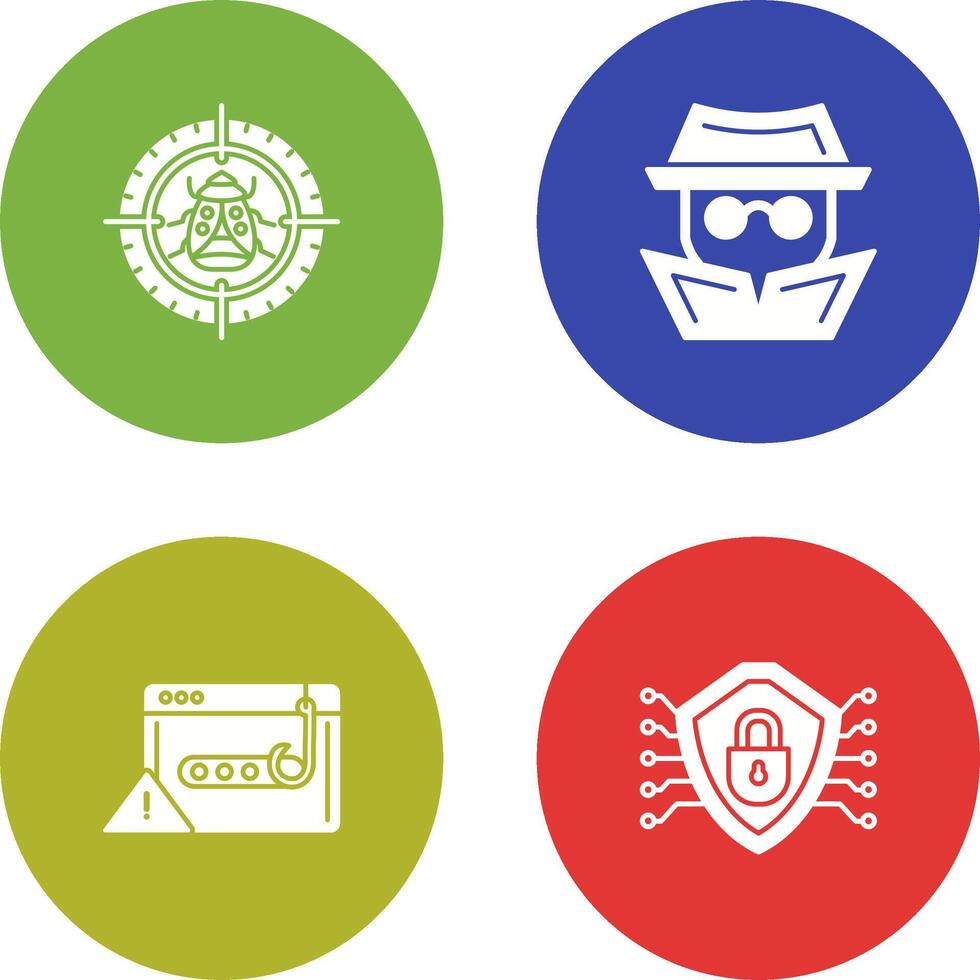 error objetivo y hacker icono vector