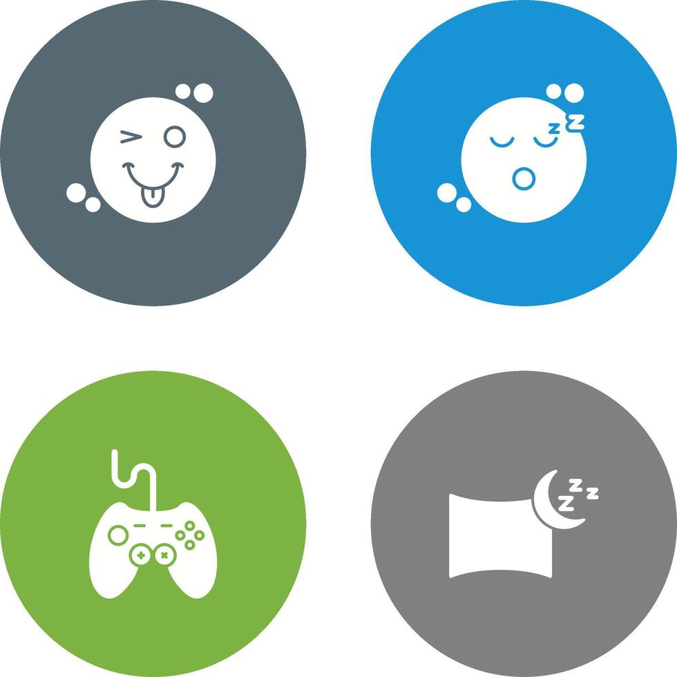 Tongue Out and Sleep Icon vector
