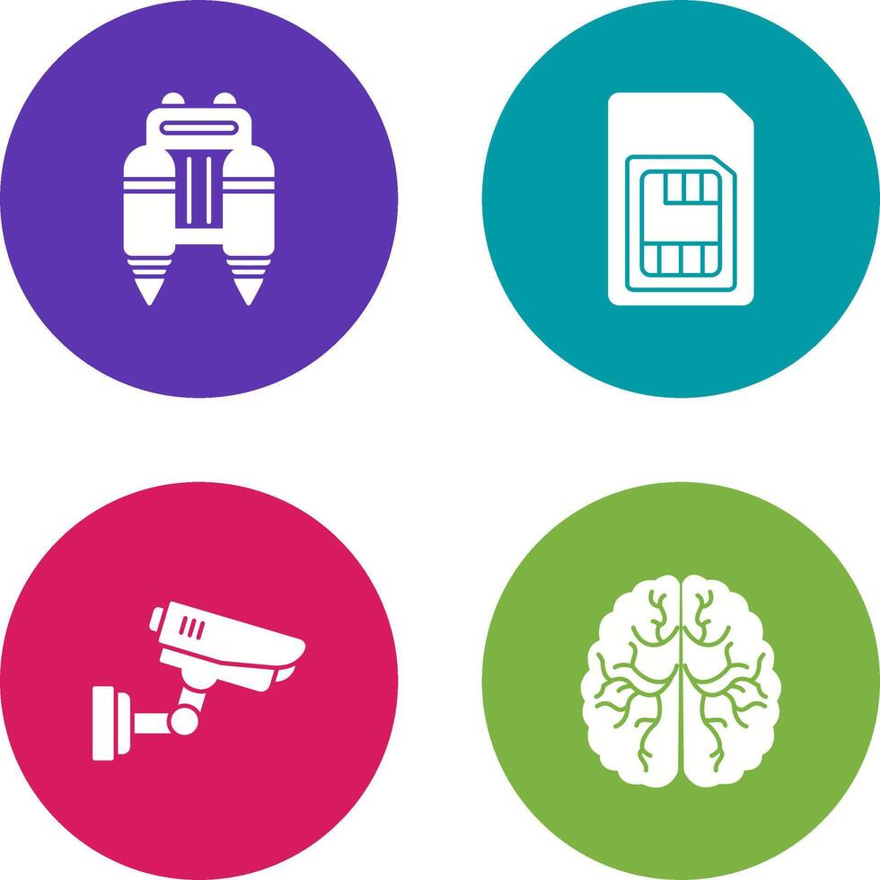 Jetpack and Sim Card Icon vector