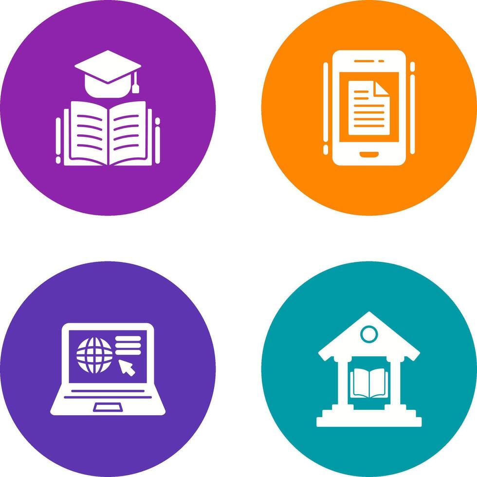 Graduation and Phone Icon vector