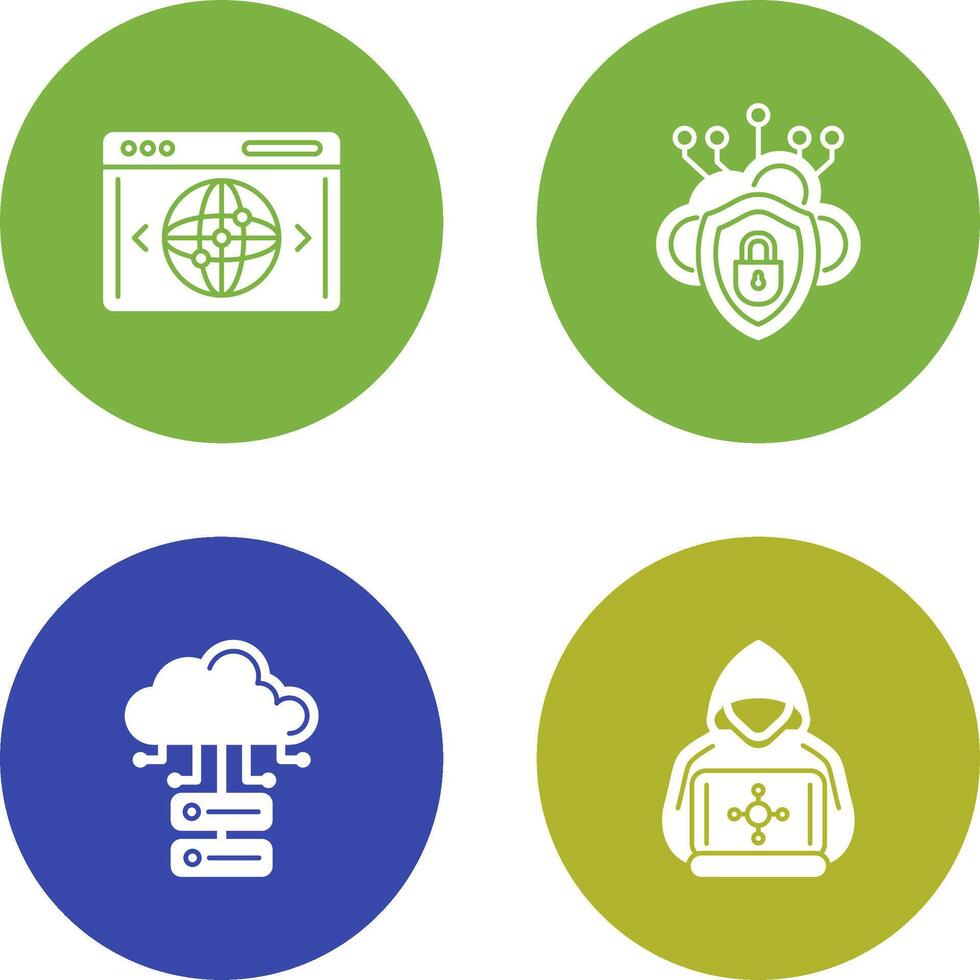 Cloud Security and Website Icon vector