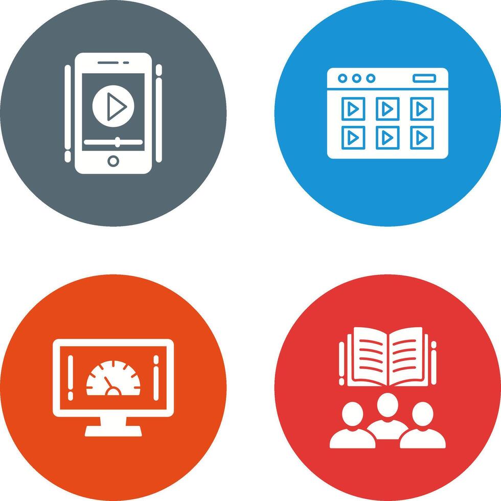 Smartphone and Online Course Icon vector