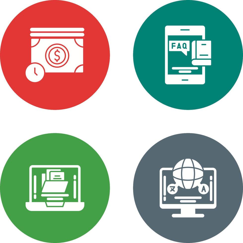 Time is Mony and Faq Icon vector