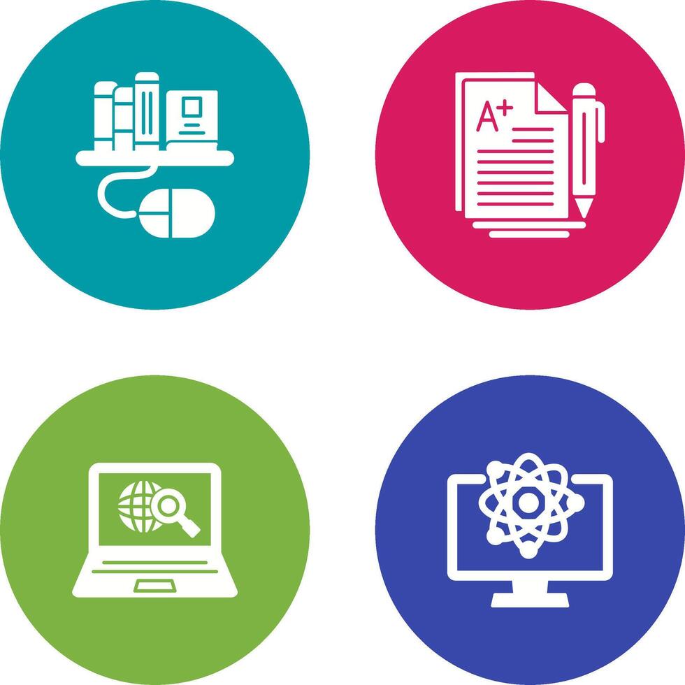 Digital Library and Essay Icon vector