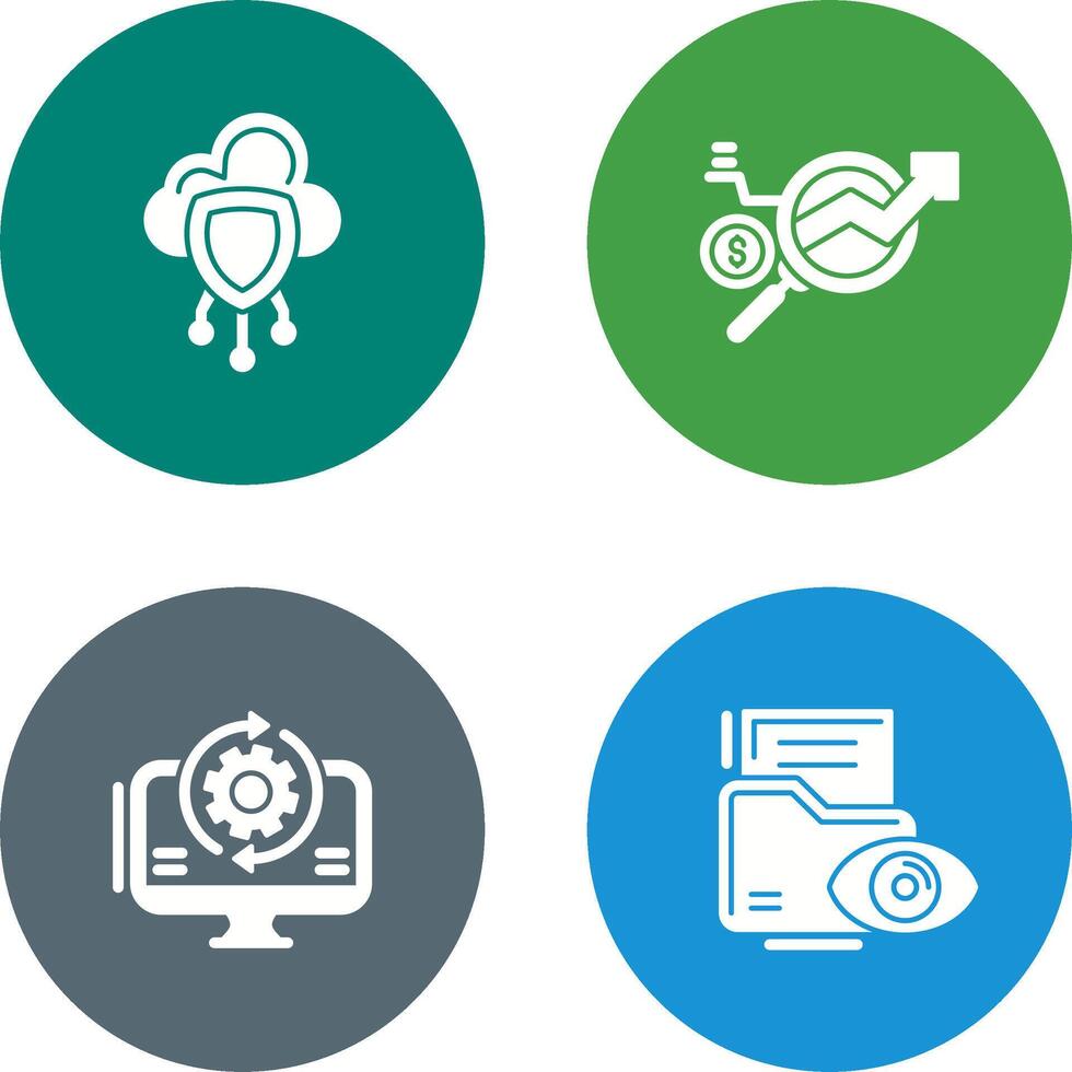 Data Protection and Data Research Icon vector