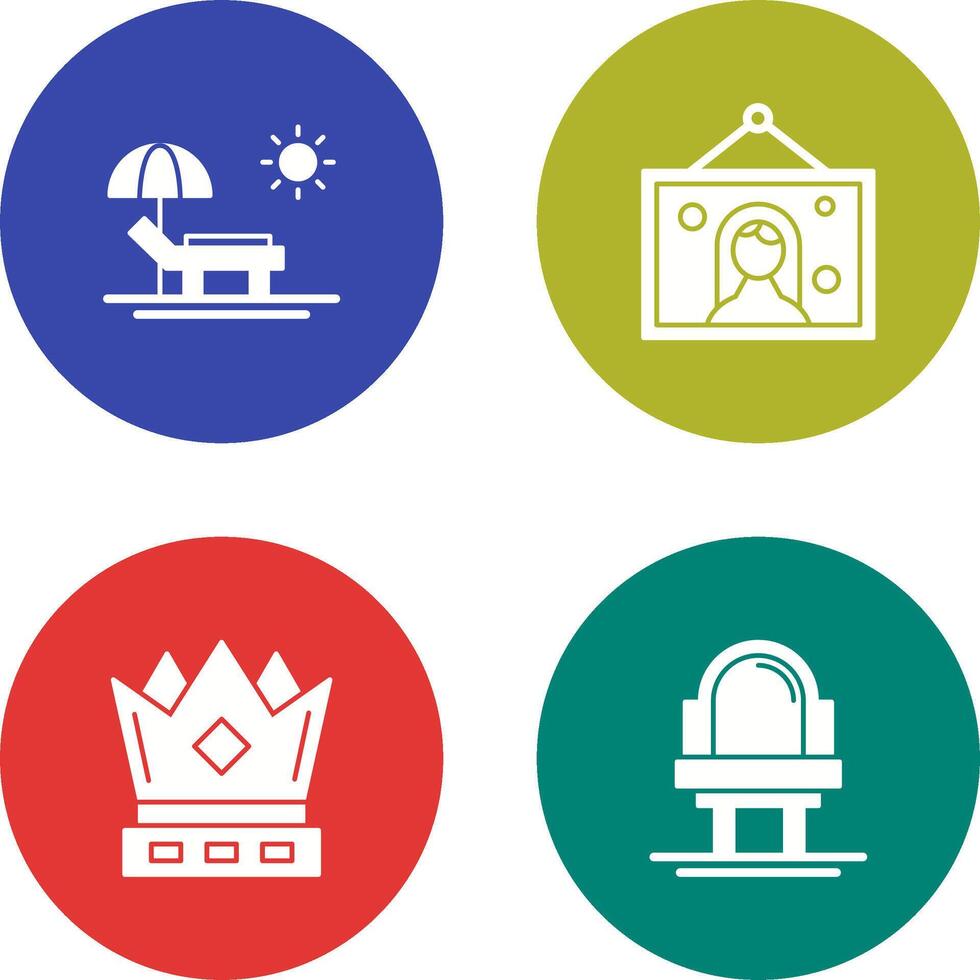 Hammock and Wedding Photo Icon vector
