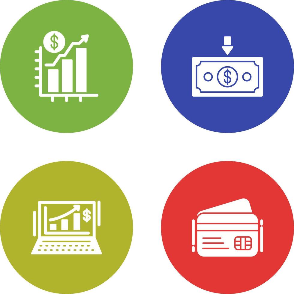 Chart Up and Money Down Icon vector