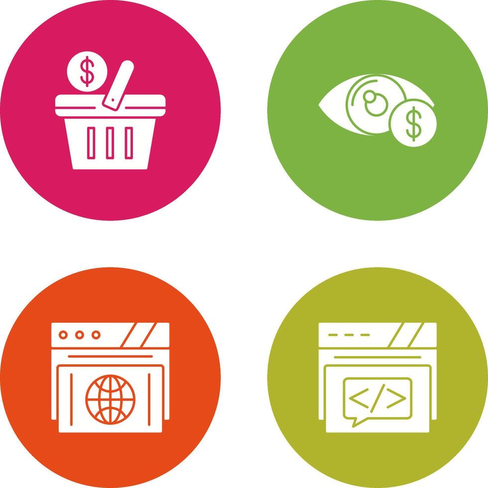 Shopping Basket and Eye Icon vector