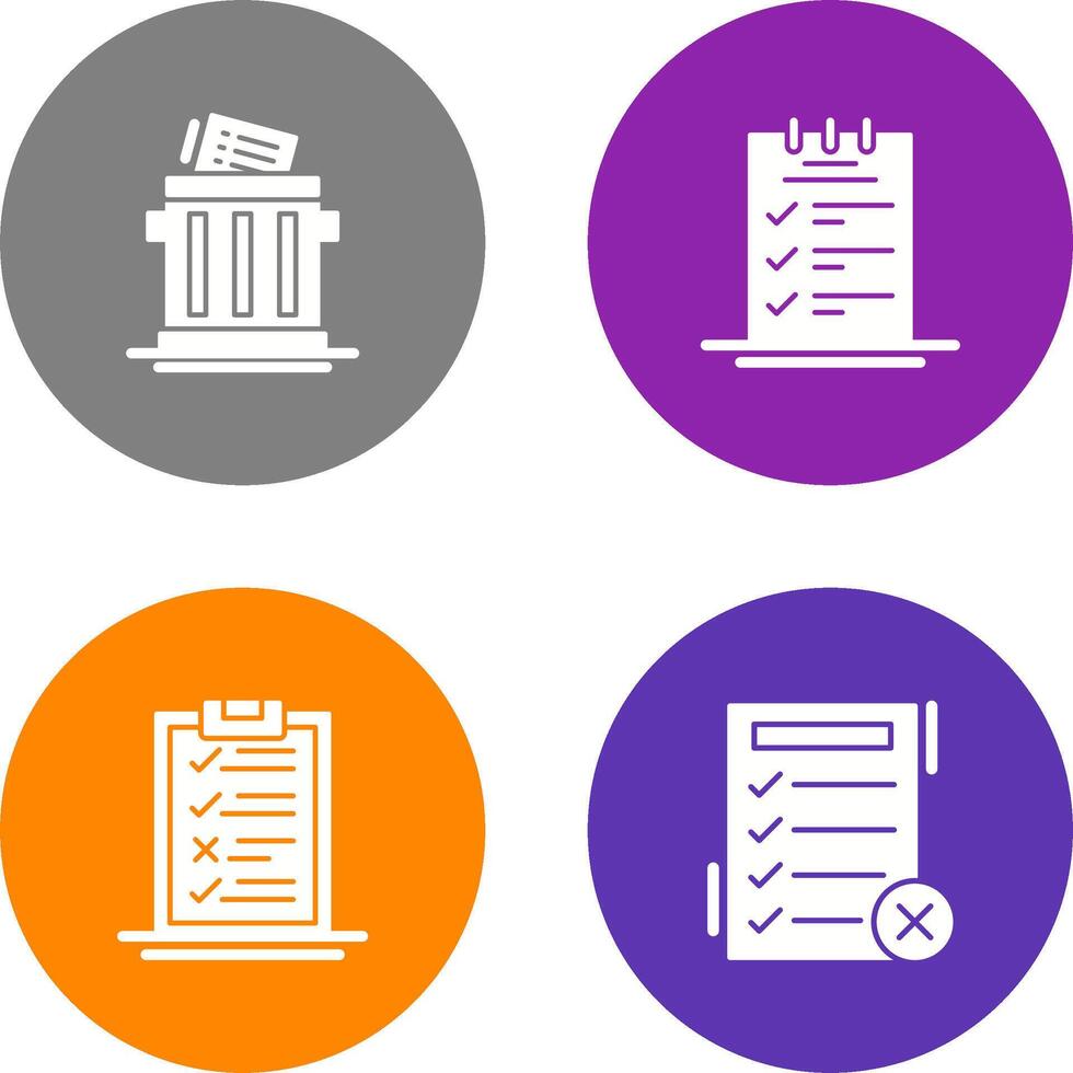 Trash List and Booking CheckList Icon vector