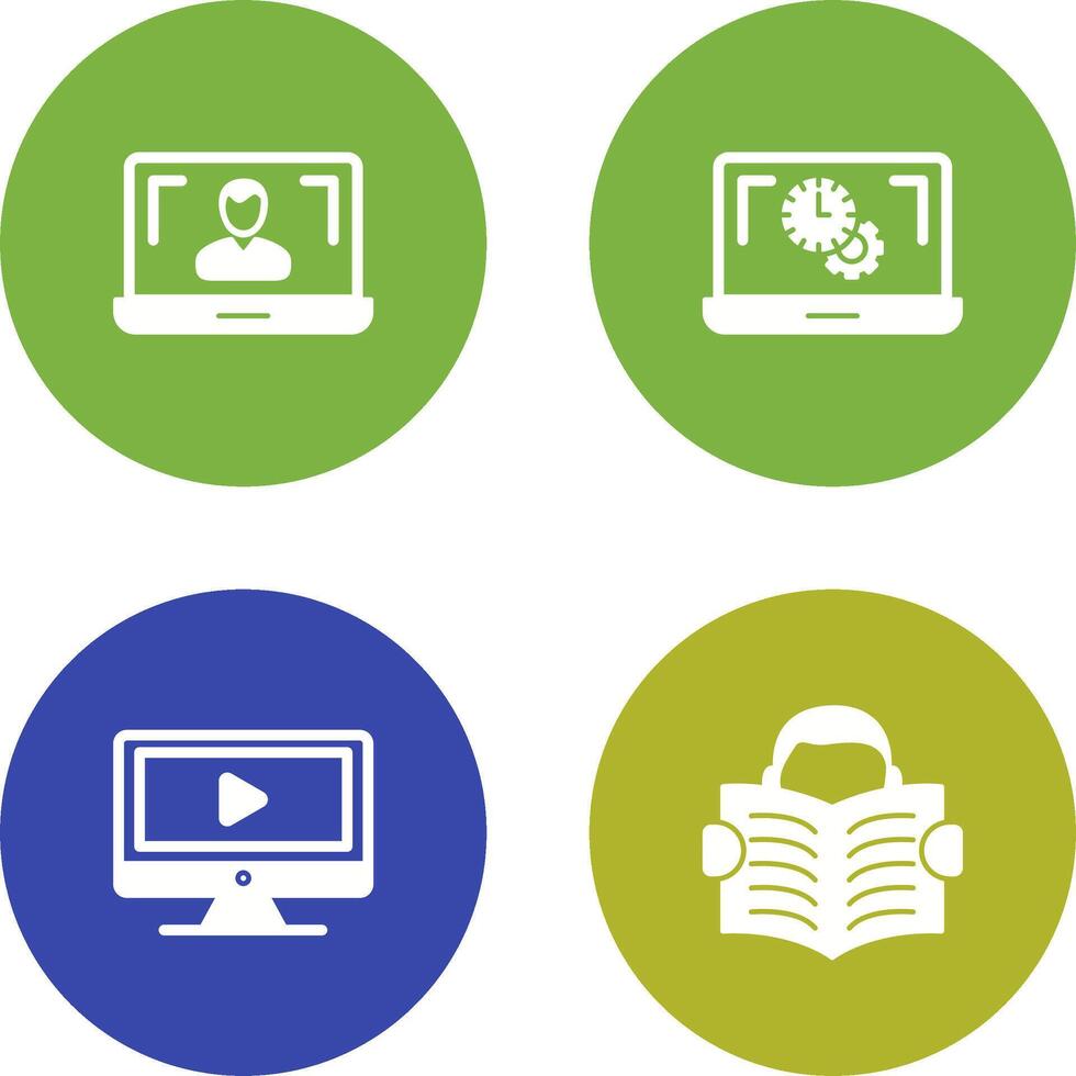 Flex Time and Online Lesson Icon vector