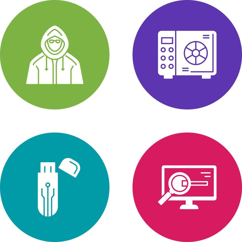 Safe Box and Hacker Icon vector