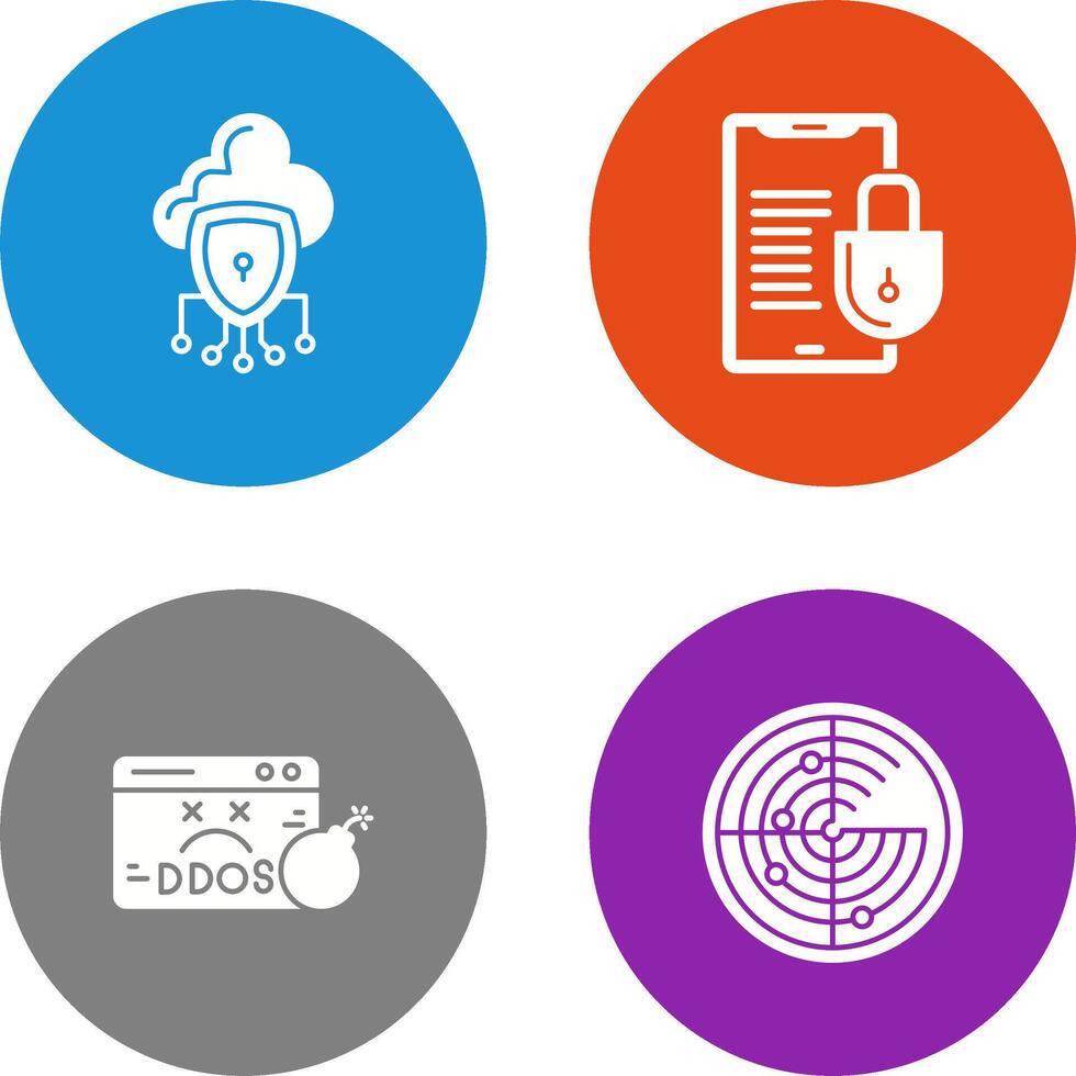 Data Protection and Smart Phone Icon vector