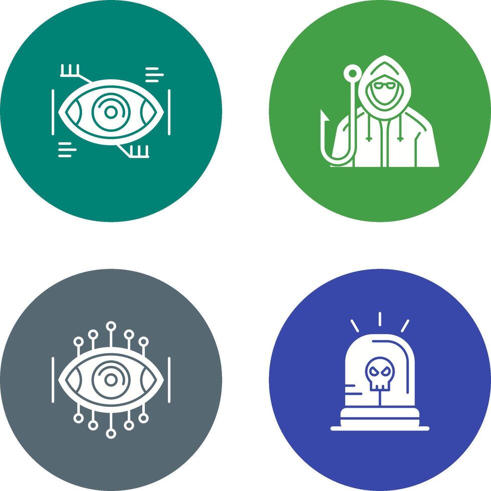 Eye Recongnition and Phishing Icon vector