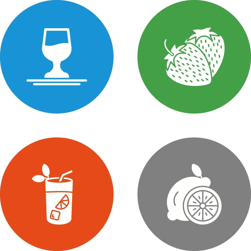 Wine and Strawberry Icon vector