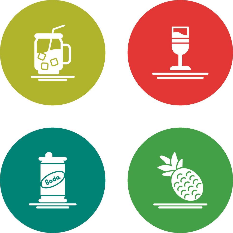 Iced Tea and Rainbow Drink Icon vector