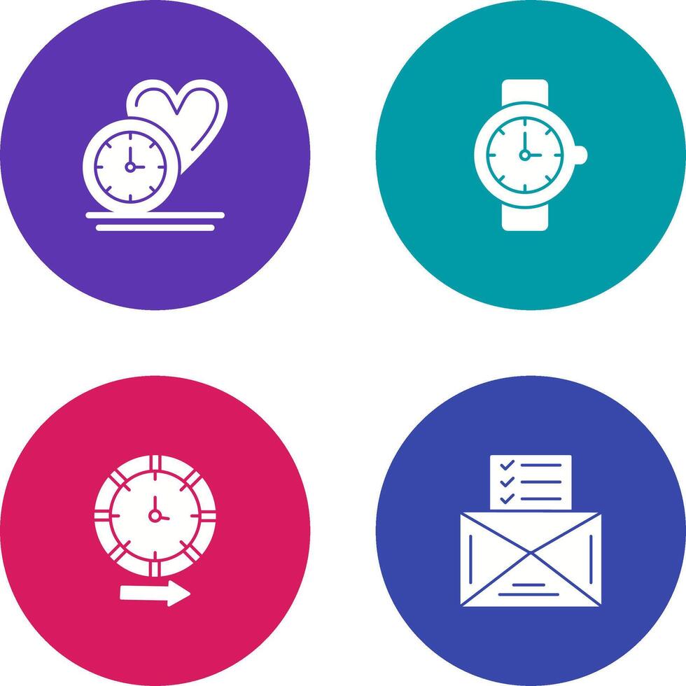 Love and Wrist Watch Icon vector