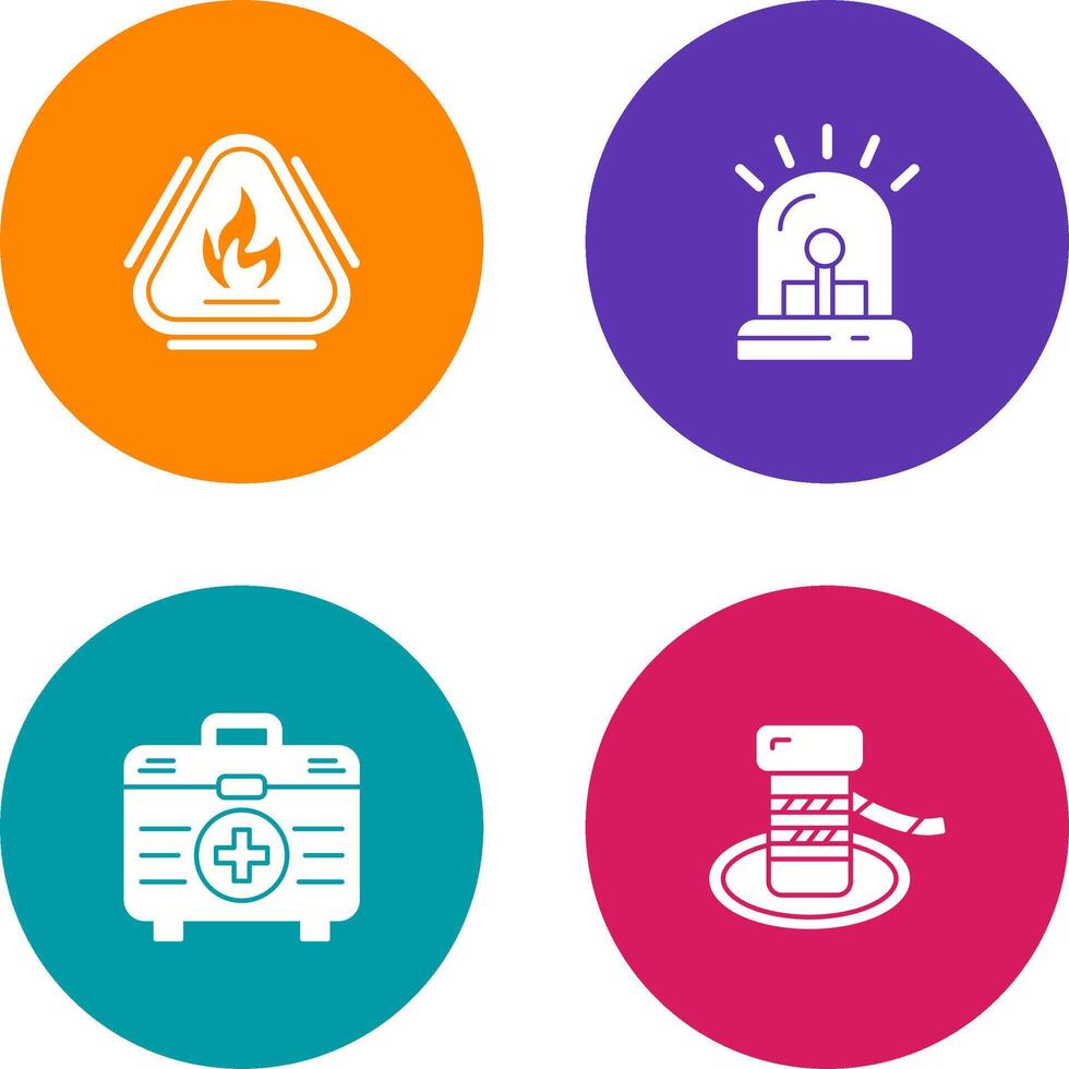 Caution Fire and Siren Icon vector