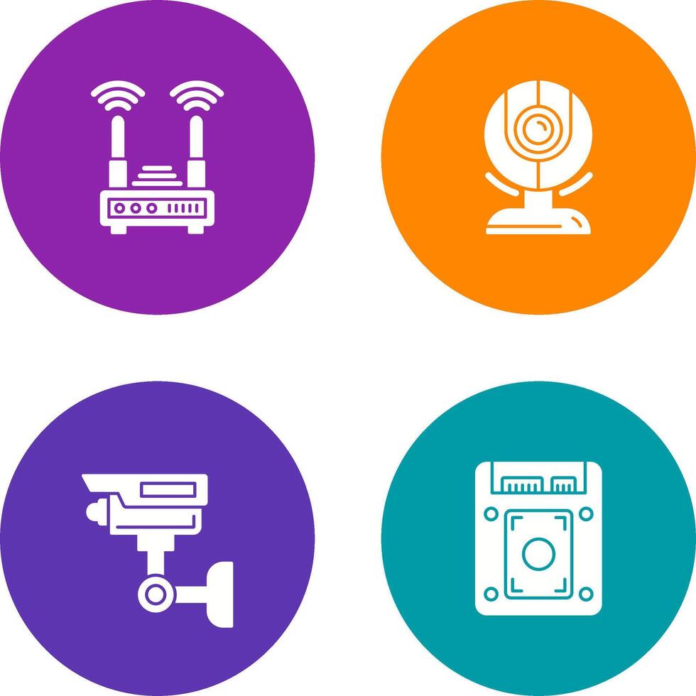 Router and Web Cam Icon vector