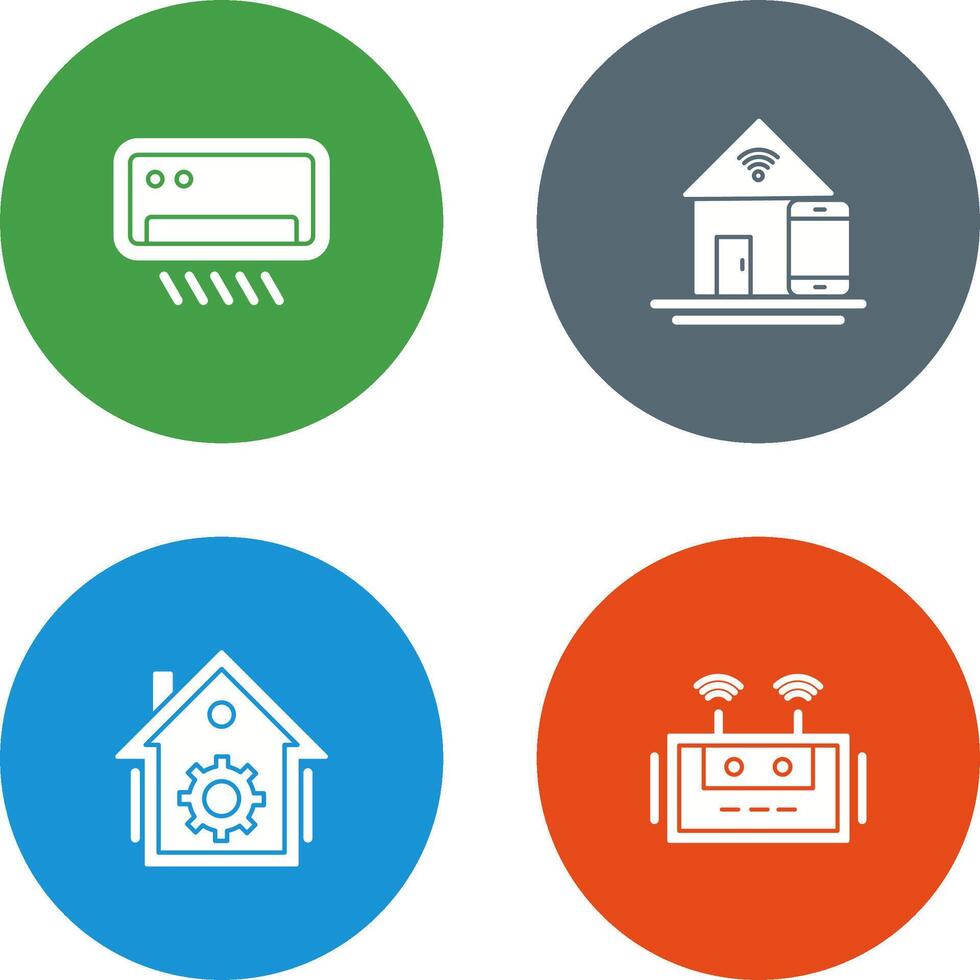 Air Conditioner and Home Automation Icon vector