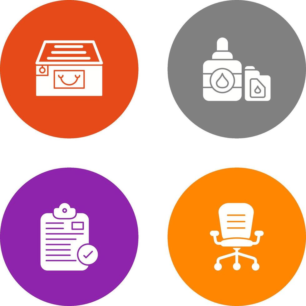 archivo gabinete y tinta cartucho icono vector