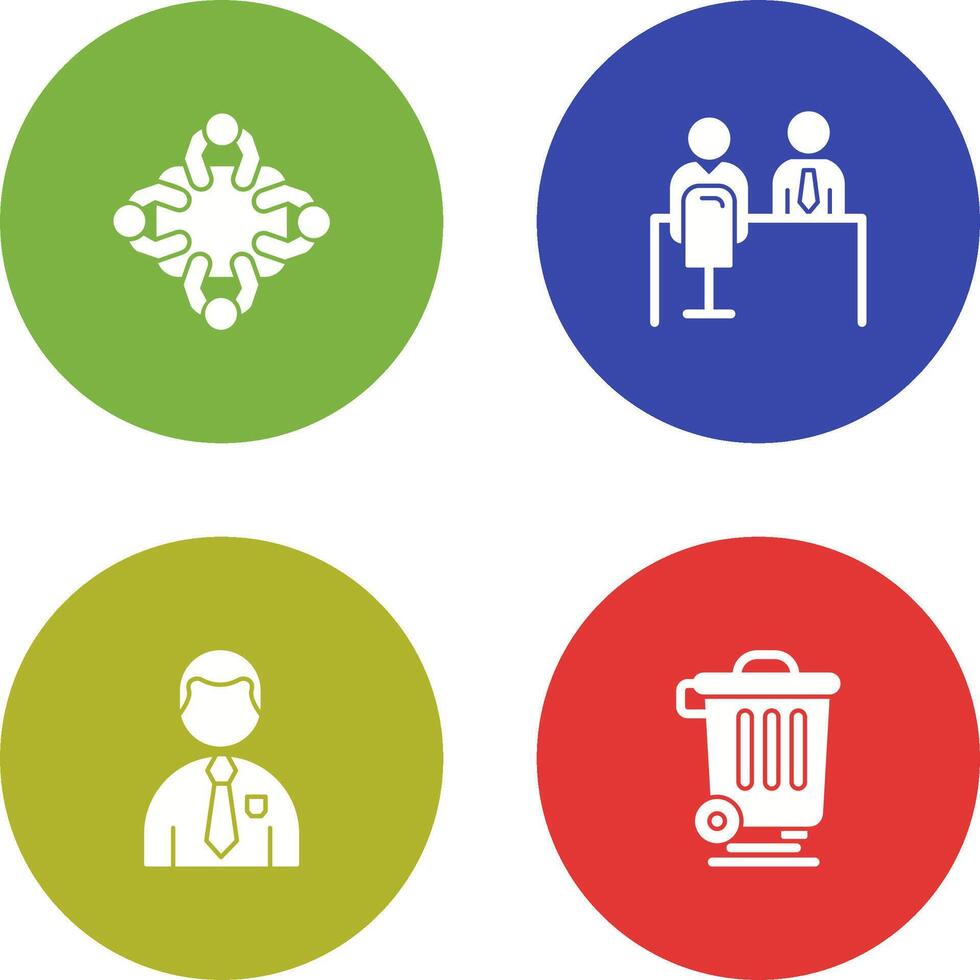 Staff Meeting and Employee Interview Icon vector