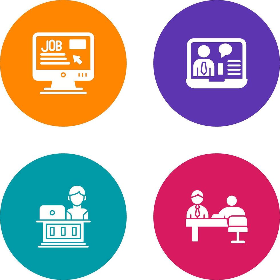 Online Job and Online Job Interview Icon vector