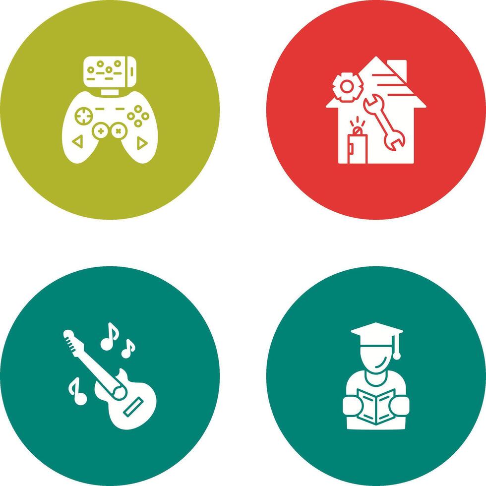Game Controller and home repair Icon vector