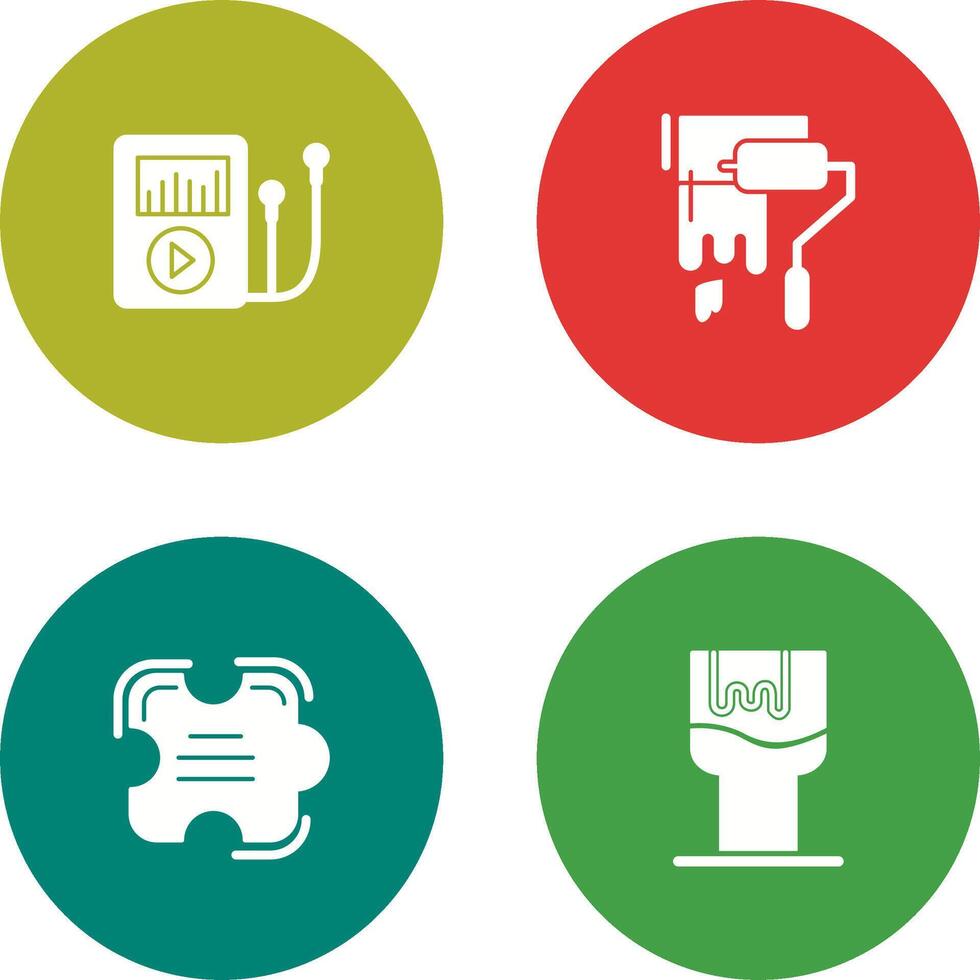 Music Player and Painting Icon vector