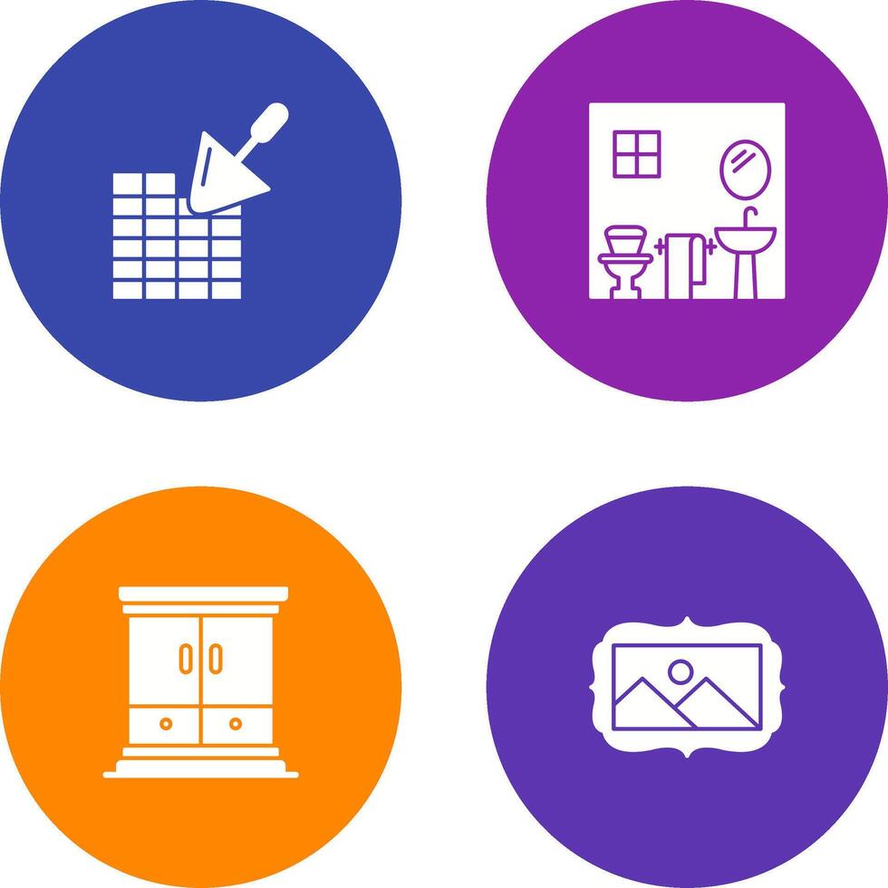 Brickwall and Bathroom Icon vector