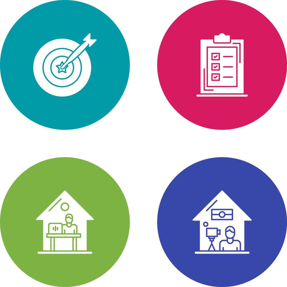 Dart and Checklist Icon vector