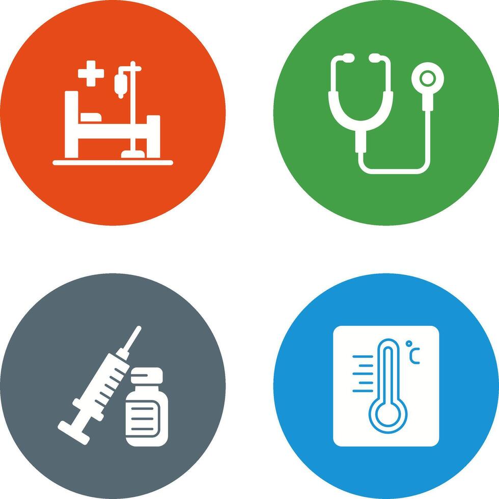 Stethoscope and Hospital Icon vector