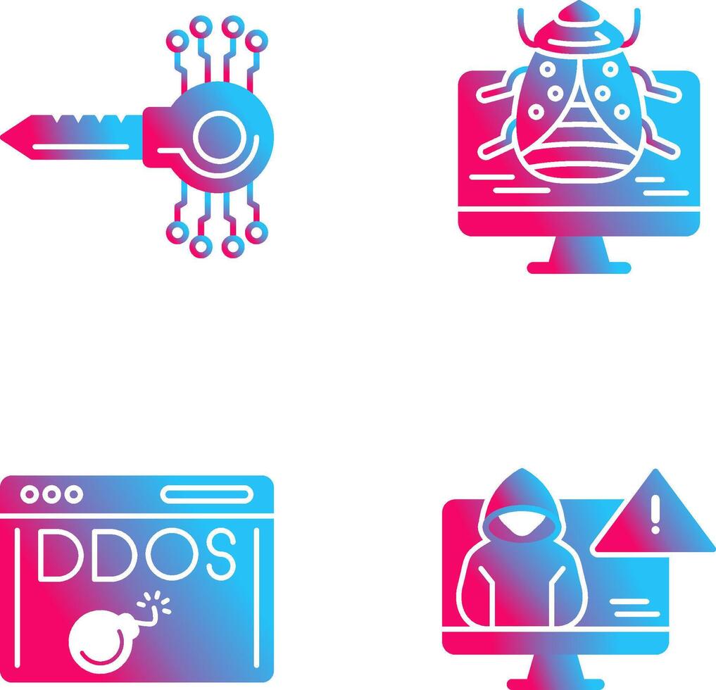 Key Code and Malware Icon vector