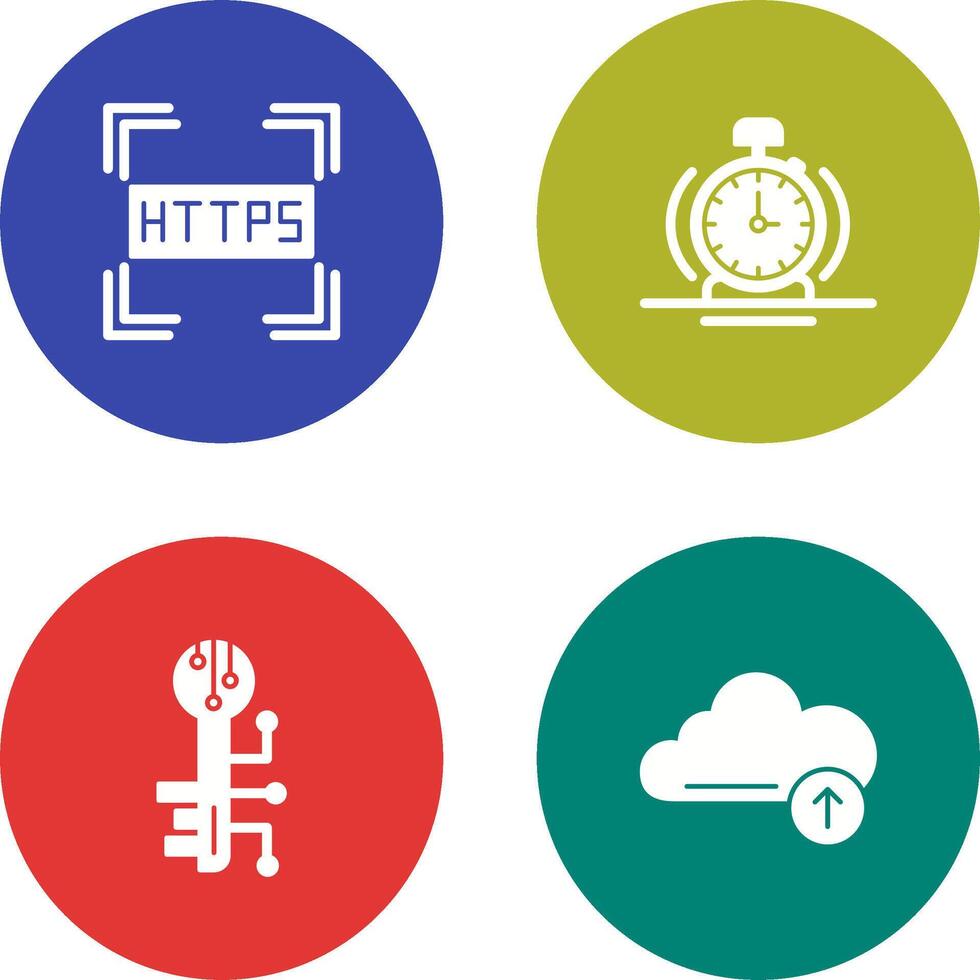 Https and Alarm Icon vector