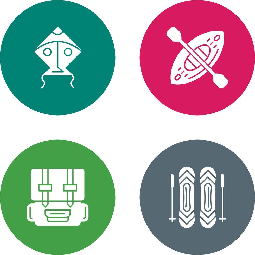 Kite and Kayak Icon vector
