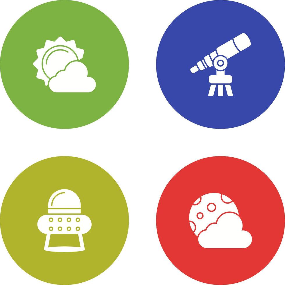 sun and telescope Icon vector