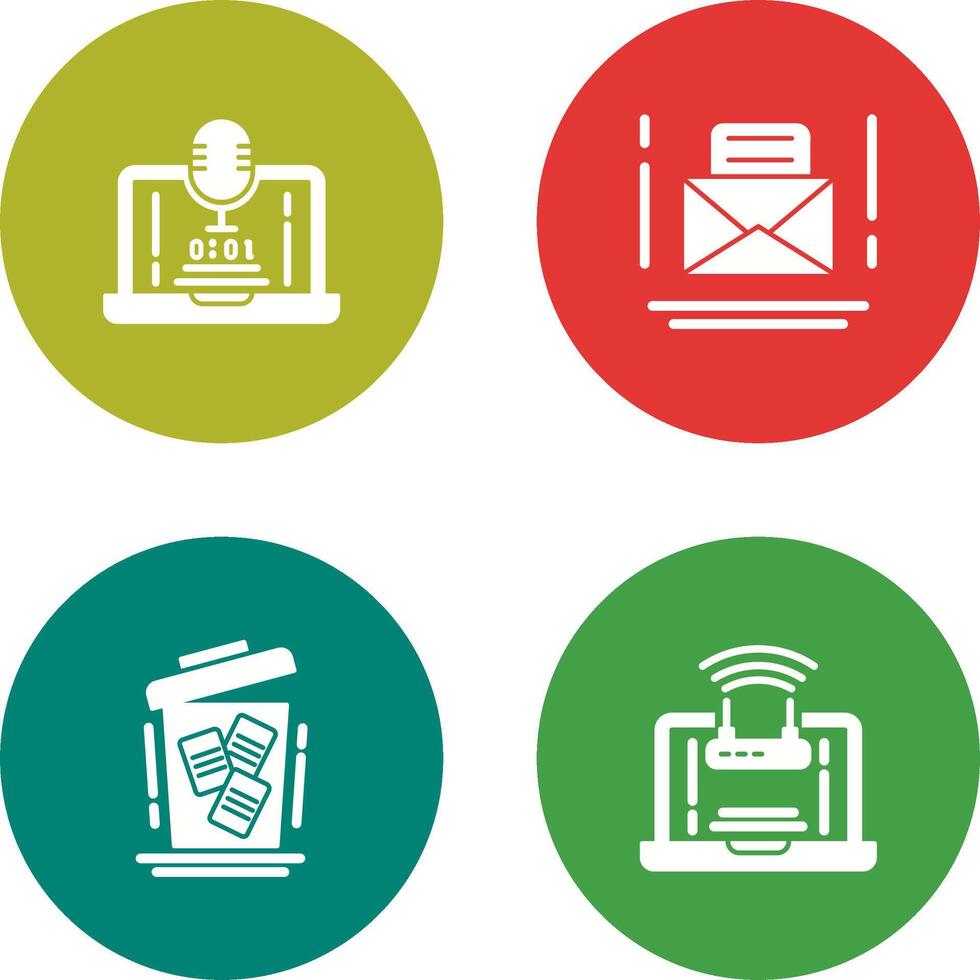 Voice Recorder and Email Icon vector