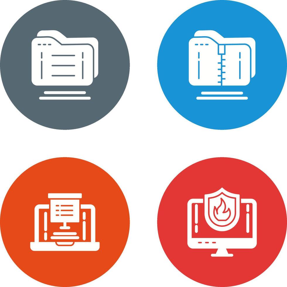 Folder and Compressed Icon vector