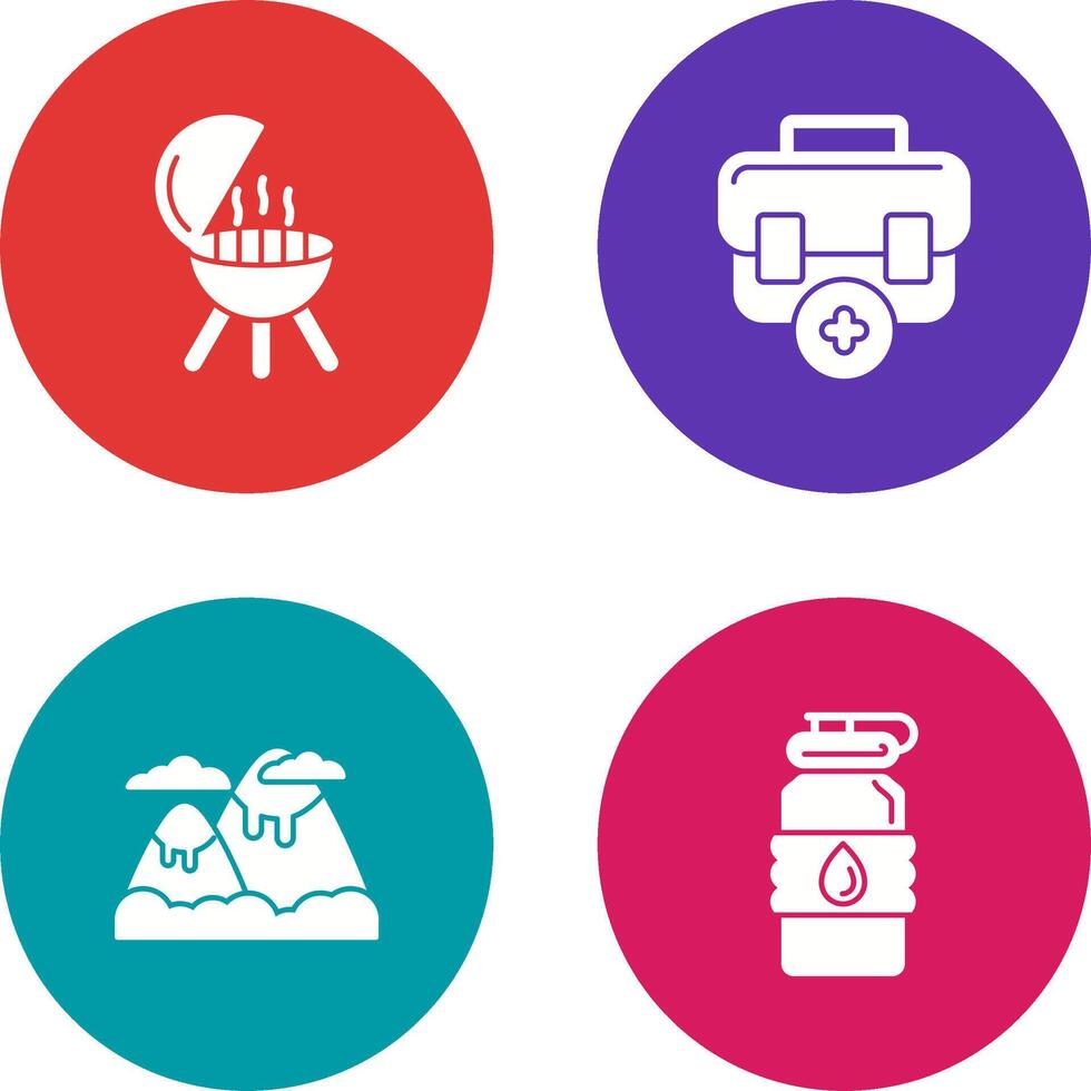 Bbq and First Aid Icon vector