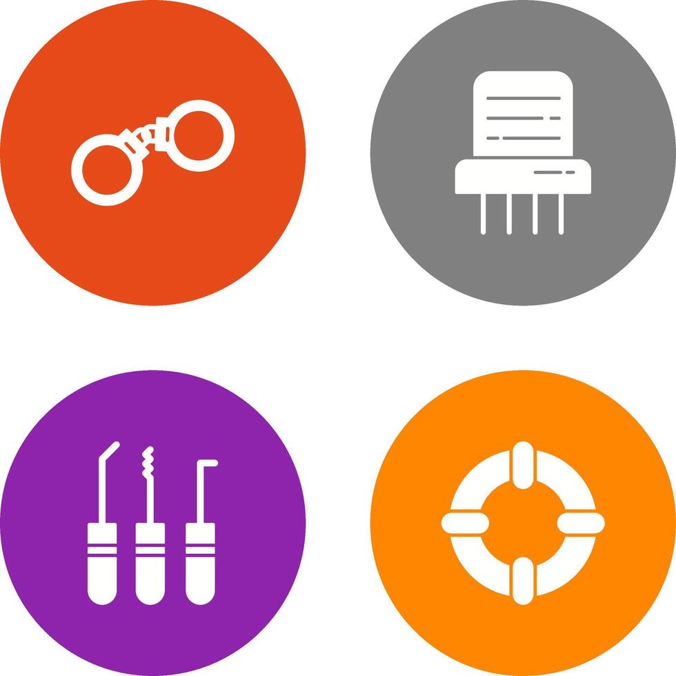 Handcuffs and Paper Shredder Icon vector