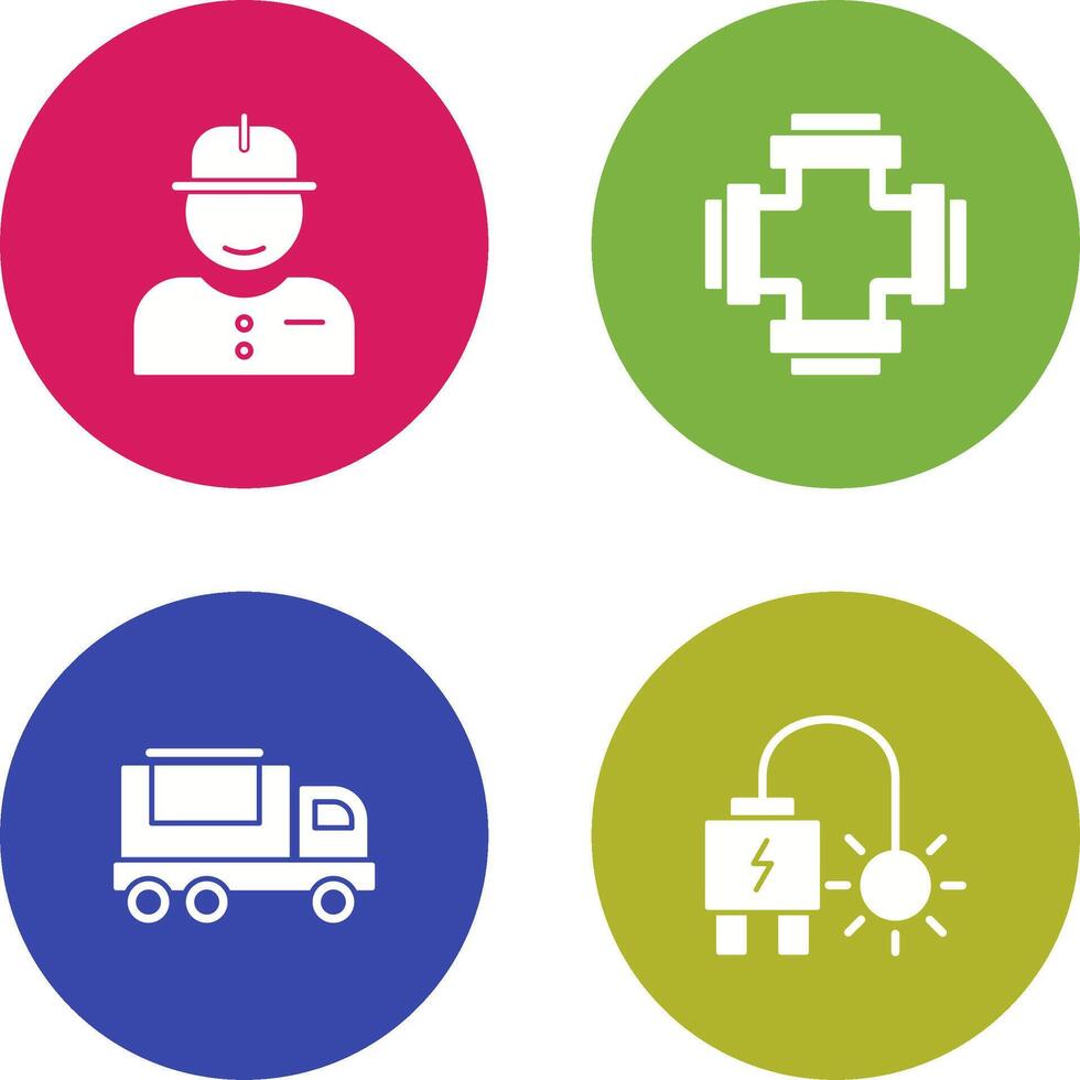 Worker and Plumbing Icon vector