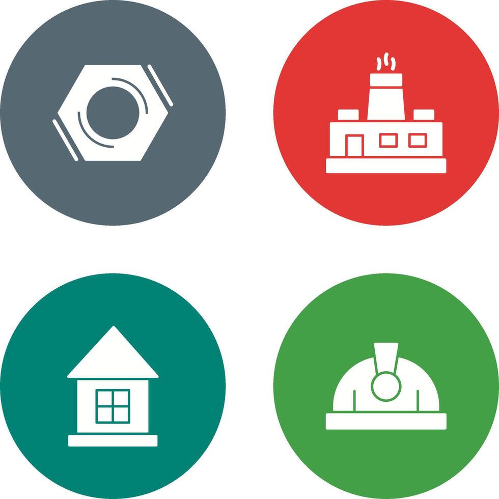 Factory and Nut,food Icon vector