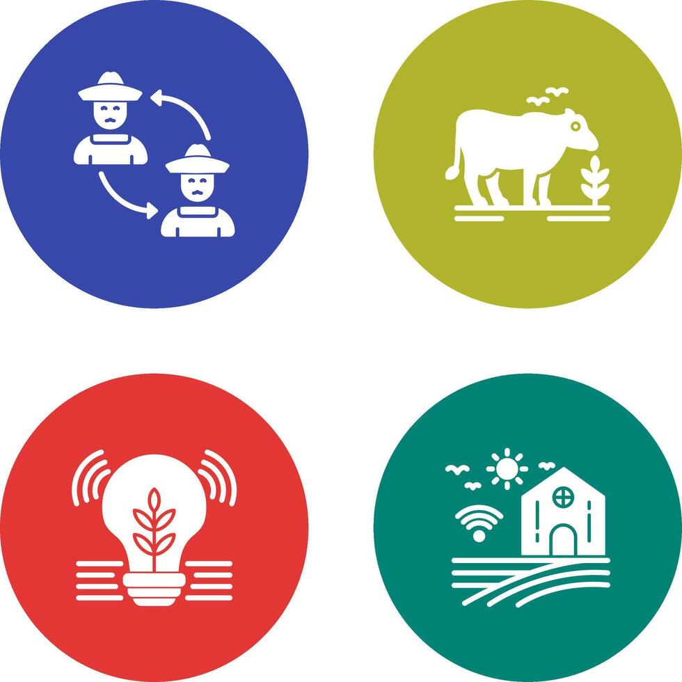 Connect and Cattle Icon vector