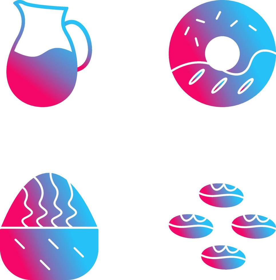 milk jug and cream doughnut Icon vector