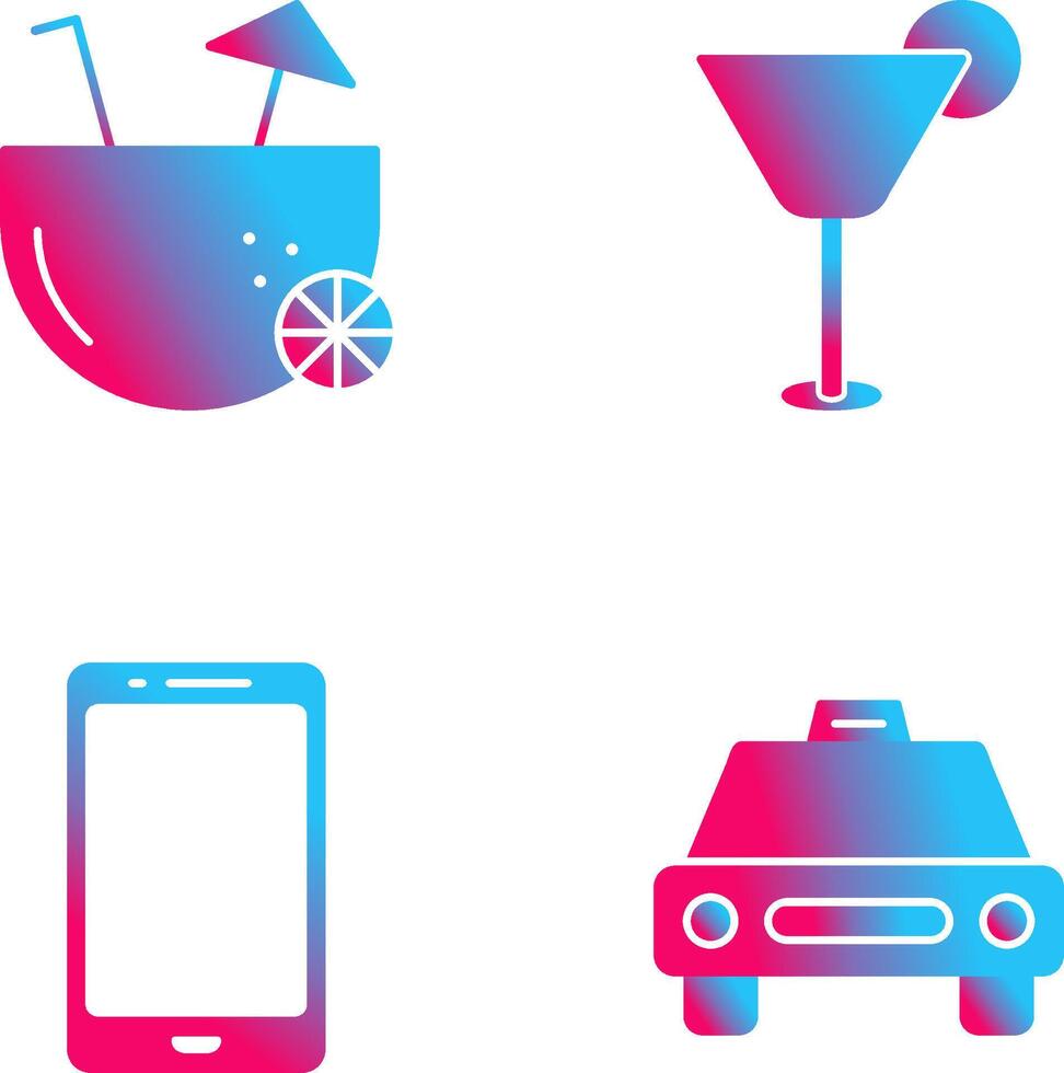 Coco bebida y cóctel bebida icono vector
