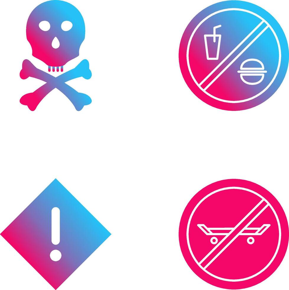 death sign and no foods or drink Icon vector