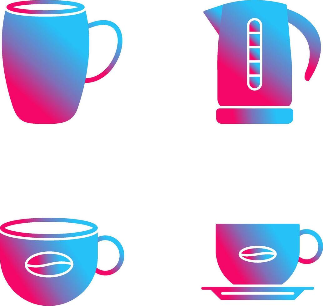 mug and kettle Icon vector