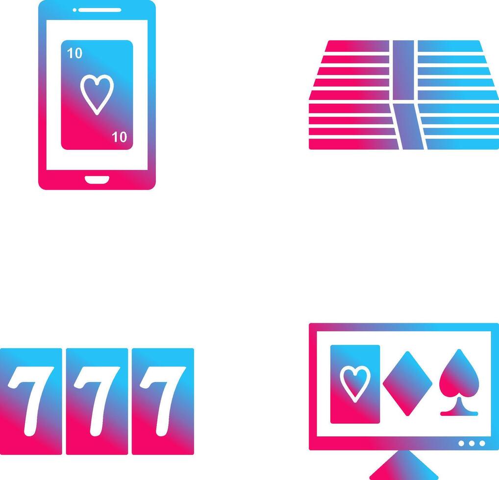 phone gambling and pack of bills Icon vector