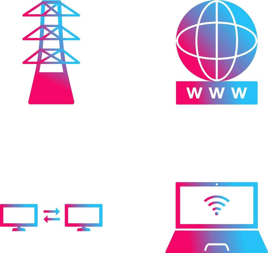 tower and world wide web Icon vector