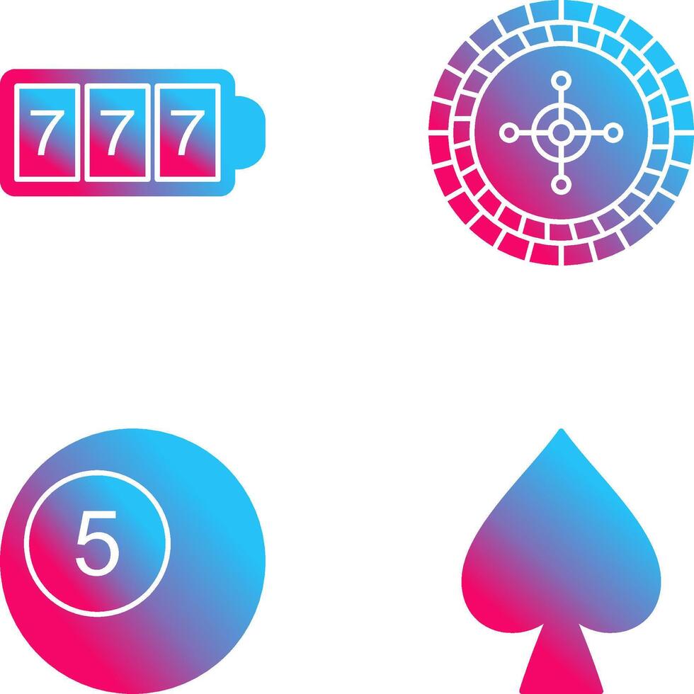 slot machine with sevens and roulette Icon vector