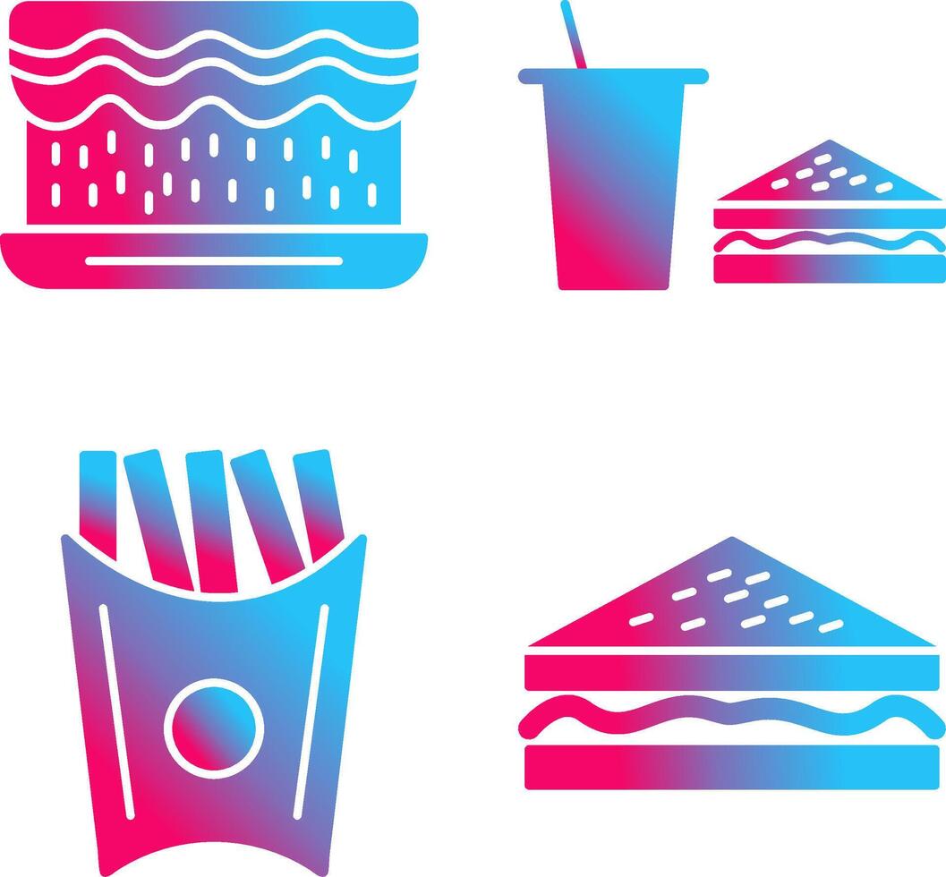 cream cake and lunch bistro Icon vector